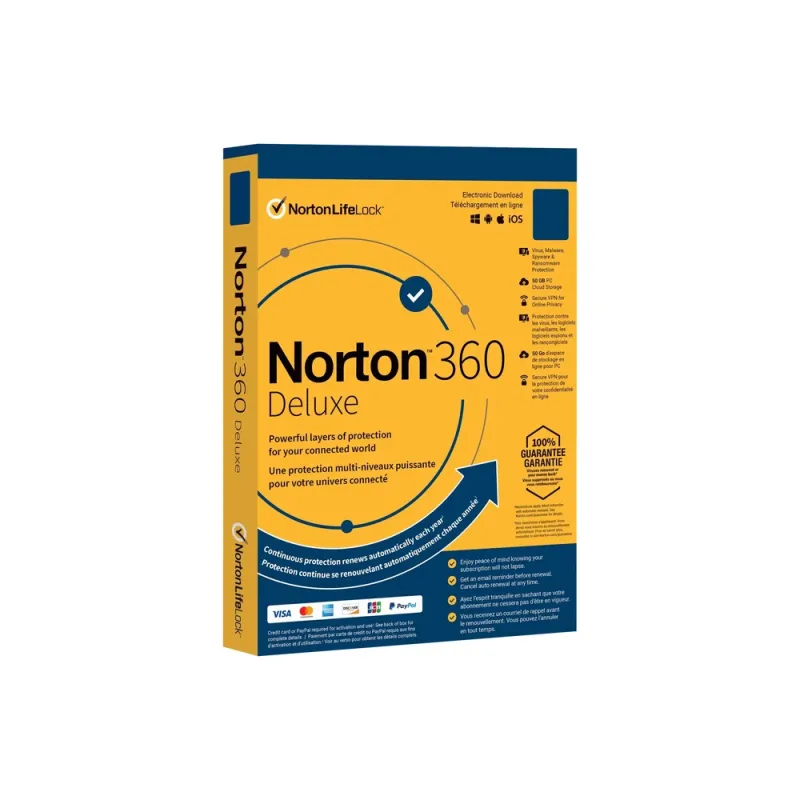 Antivirus Norton 360 Deluxe - 5 Dispositivos - 1 Año - SOFNRT1710
