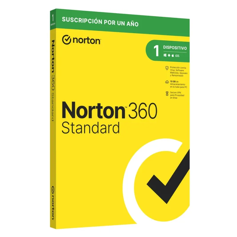 Antivirus Norton 360 Standard - 1 Dispositivo - 1 Año - Caja - TMNR-032