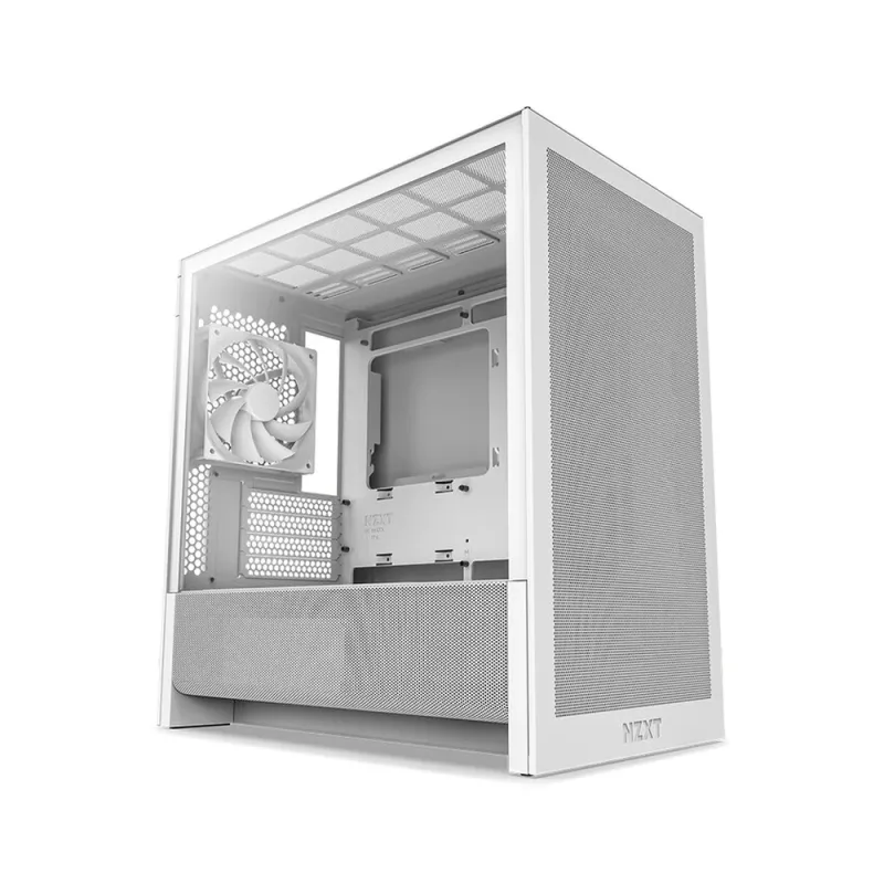 Gabinete Gamer NZXT H3 Flow - Media Torre - Micro ATX/Mini ITX - Panel Lateral - Blanco - CC-H31FW-01
