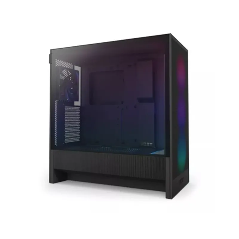 Gabinete Gamer NZXT H5 Flow RGB - Media Torre - ATX/Micro-ATX/Mini-ITX/E-ATX - Panel Lateral - Negro - CC-H52FB-R1