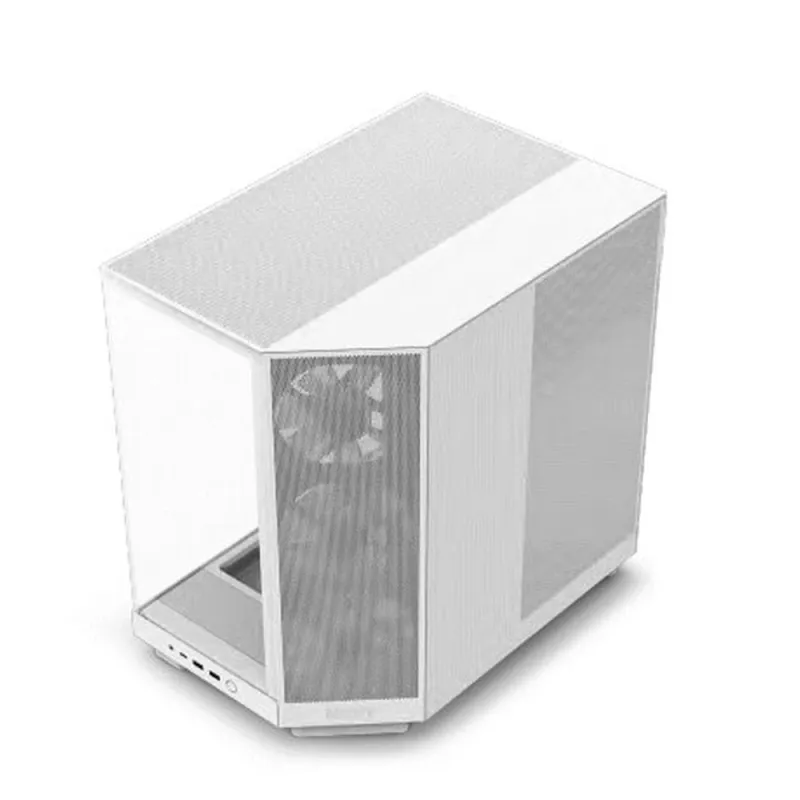 Gabinete NZXT H6 Flow RGB - Media Torre - ATX/Micro-ATX/Mini-ITX - 3 Ventiladores - Panel Lateral - Blanco - RGB - CC-H61FW-R1