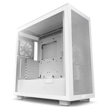 Gabinete NZXT H7 Flow - Media Torre - Mini-ITX/Micro-ATX/ATX/EATX - 2 Ventiladores - Panel Lateral - Blanco - CM-H72FW-01