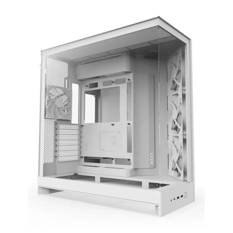 Gabinete Gamer NZXT H9 Flow - Media Torre - E-ATX/ATX/Micro ATX/Mini-ITX - Panel Lateral - Blanco - CM-H92FW-01