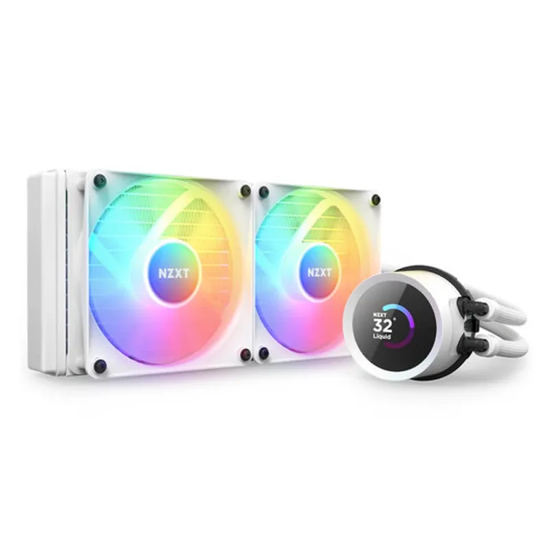 Enfriamiento Líquido NZXT Kraken 240 RGB - 2x Ventiladores - 1800RPM - Blanco - RL-KR240-W1