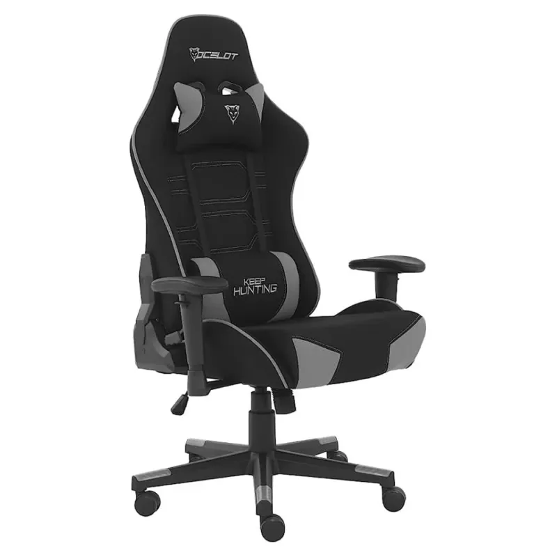 Silla Gamer Ocelot OST-BLACK MIST - Soporta 150 kg - Negro con Gris - OST-BLACK MIST