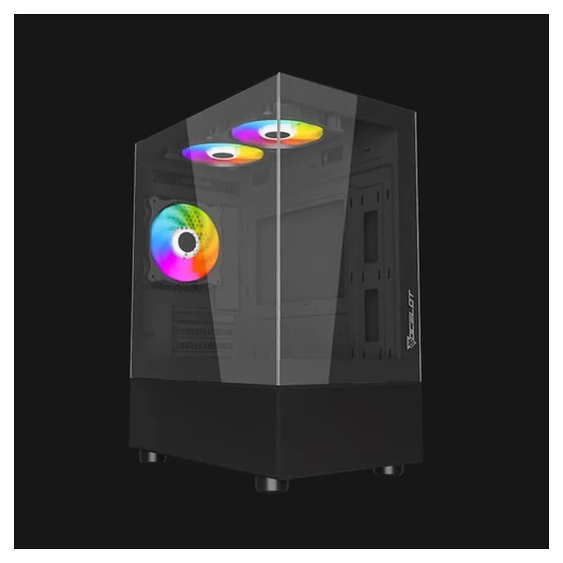 Gabinete Gamer Ocelot GLASS EN6 - Micro ATX/ITX - 3 Ventiladores - Panel Lateral - GLASS EN6