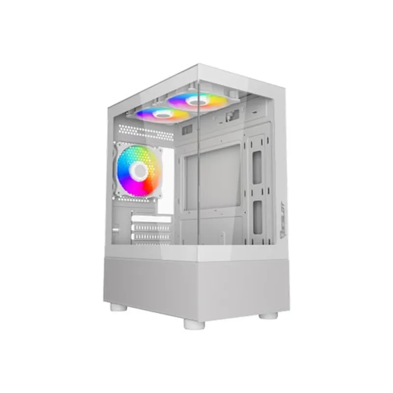 Gabinete Gamer Ocelot GLASS EW7 - Micro ATX/ITX - 3 Ventiladores - Panel Lateral - Blanco - GLASS EW7