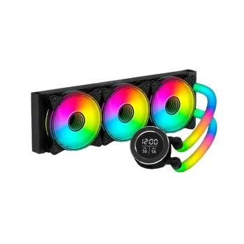 Disipador Ocelot POLAR WAVE 360 - 4 Pines - 800 RPM - RGB - Negro - POLAR WAVE 360