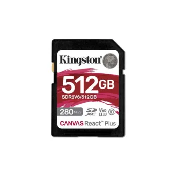 Memoria SDXC Kingston Canvas React Plus - 512GB - Clase 10 - UHS-II - SDR2V6/512GB