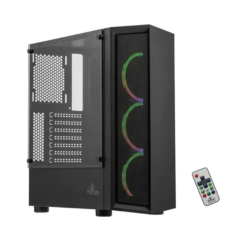 Gabinete YeYian Ventle Master - Media Torre - ATX/Micro ATX - 3x Ventilador Frontal - Panel Lateral - YCH-ATAB-01BK