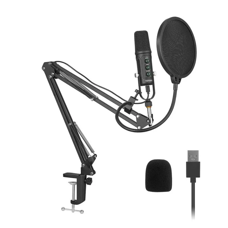 Kit de Micrófono YeYian Agile NL - Alámbrico - USB - 80 a 20000 Hz - Negro - YSA-UCHQ-01