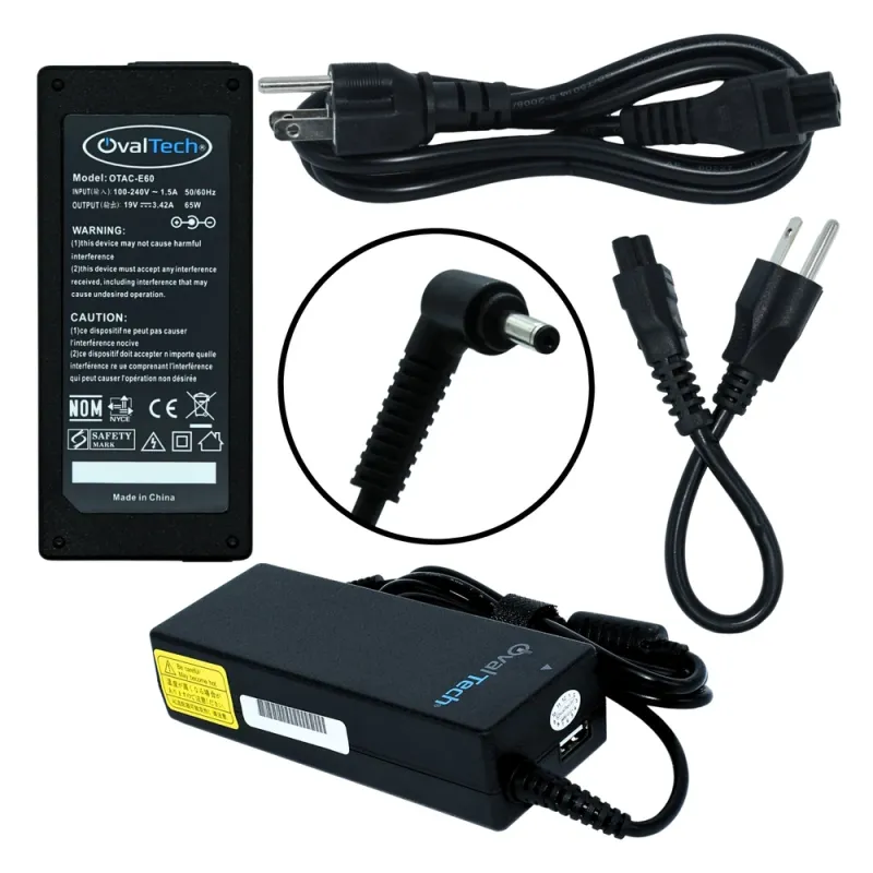 Cargador para Laptop OvalTech OTAC-E60 - 65W - 19V - 3.42A - para ASUS - OTAC-E60