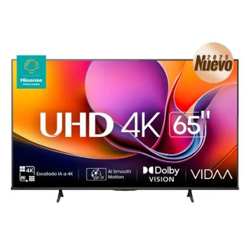 Televisor Hisense 65A65Nv - 65 Pulgadas, Led 4K Uhd, 3840 X 2160 Pixeles, Vidaa Smart Tv - 65A65NV