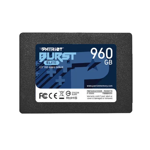 Unidad de Estado Sólido PATRIOT Burst Elite - 2.5" - 960GB - SATA 3 - PBE960GS25SSDR Unidad de Estado Sólido PATRIOT Burst Elite - 2.5" - 960GB - SATA 3 - PBE960GS25SSDR
