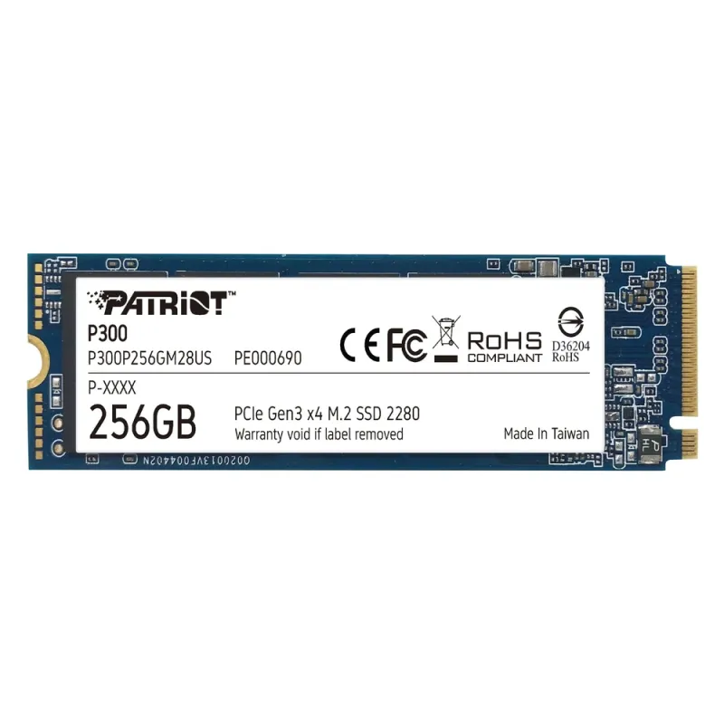 Unidad de Estado Sólido PATRIOT P300 - M.2 - 256GB - PCI-E 3.0 - P300P256GM28