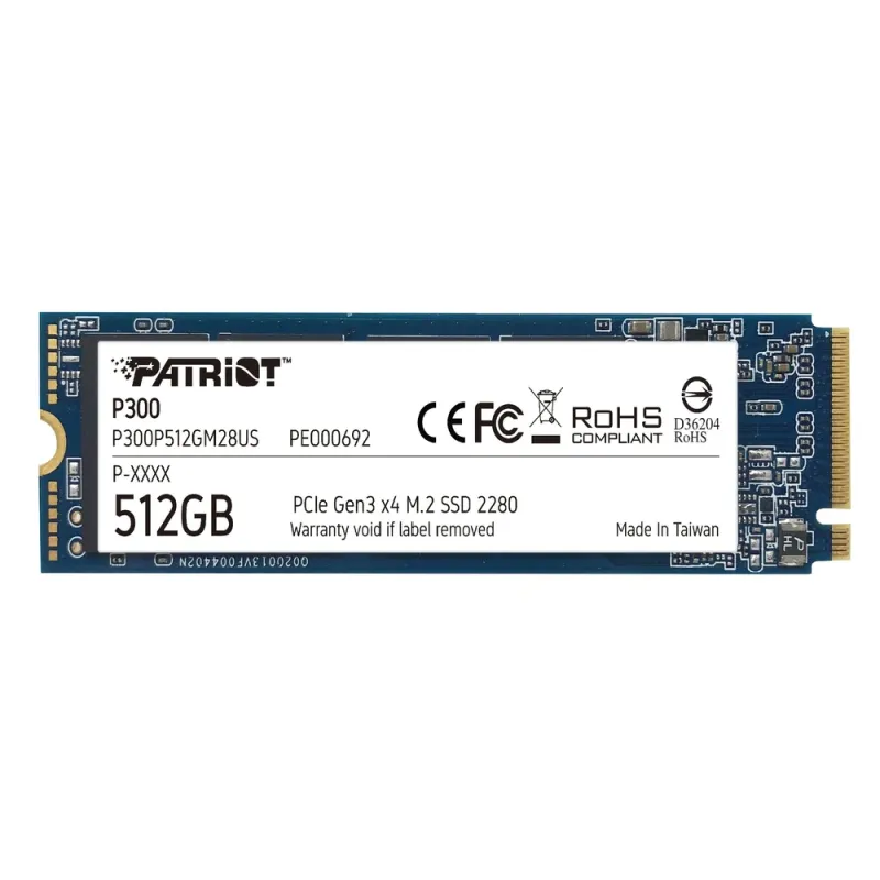 Unidad de Estado Sólido PATRIOT P300 - M.2 - 512GB - PCI-E 3.0 - P300P512GM28