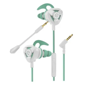 Auriculares Gamer Easy Line Storm - Alámbrico - 3.5mm - Micrófono Desmontable - Verde con Blanco - EL-995708