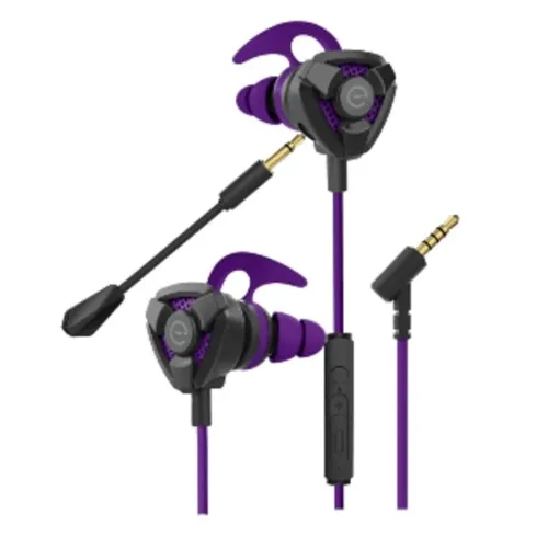Auriculares Gamer Easy Line Storm - Alámbrico - 3.5mm - Micrófono Desmontable - Negro con Morado - EL-995715 Auriculares Gamer Easy Line Storm - Alámbrico - 3.5mm - Micrófono Desmontable - Negro con Morado - EL-995715