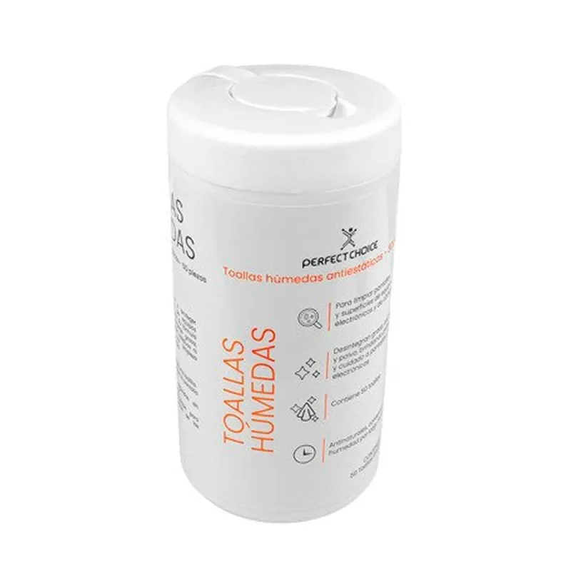 Toallas Húmedas Antiestáticas Perfect Choice para Equipos Electrónicos - Paquete con 50 Piezas para Limpieza Segura de Pantallas y Dispositivos - PC-030379