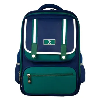 Mochila Escolar Perfect Choice Brumby - Azul con Verde - PC-085188