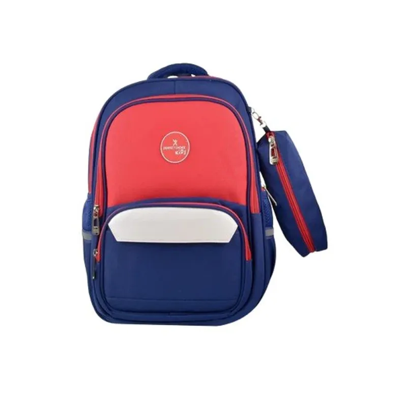 Mochila Perfect Choice PC-085232 - Escolar - Azul con Rojo - PC-085232