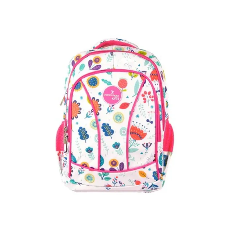 Mochila Perfect Choice Brooklyn - Escolar - Diseño Flores - PC-085317