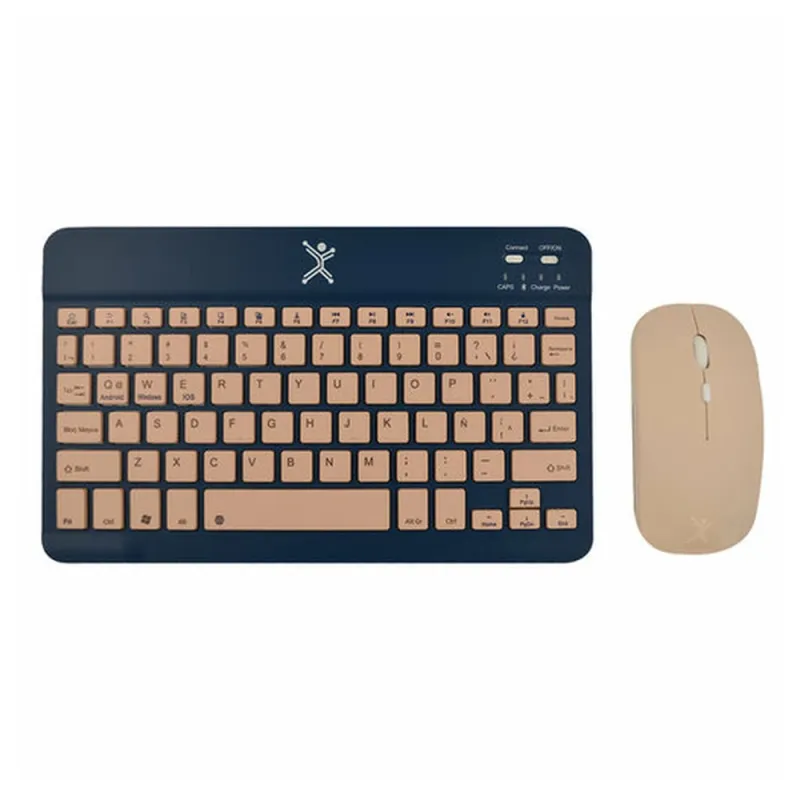 Kit de Teclado y Mouse Perfect Choice Genova - Inalámbrico - Bluetooth - Multimedia - Españo - Azul - PC-201274