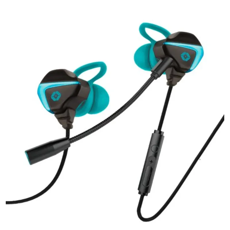 Auriculares Gamer Vortred Wilko - Alámbrico - 3.5mm - Micrófono Desmontable - Azul con Negro - V-930624