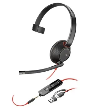 Diadema Poly Blackwire 5210 - Alámbrico - USB-C/A - Conector 3.5mm - Micrófono - 8X230AA