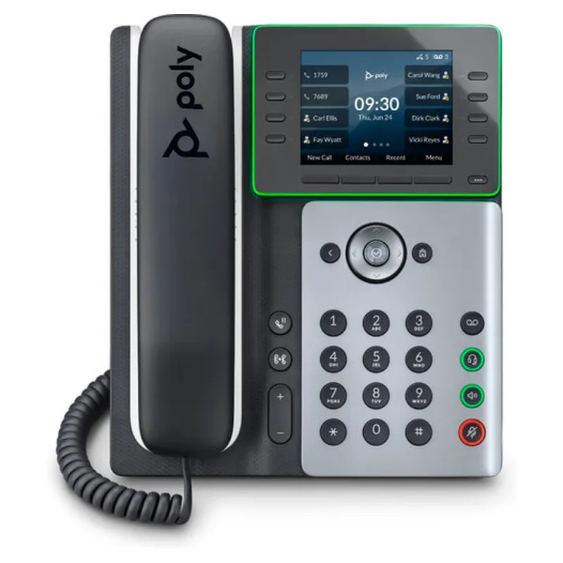 Teléfono IP Poly Edge E350 - 8 Lineas - Habilitado para PoE - 82M89AA
