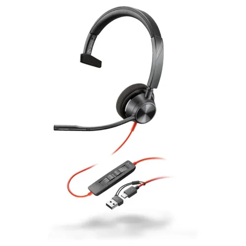 Diadema Poly Blackwire 3310 - Alambrico - USB - Micrófono - 8X215AA