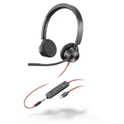 Diadema Poly Blackwire 3325 - Alámbrico - USB-C/A - Micrófono - Negro - Certificado para Microsoft Teams - 8X222AA
