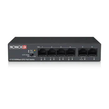Switch Provision-ISR PoES-0460C+2I-V2 - 4 Puertos - Fast Ethernet - 2 Puertos Uplink - PoES-0460C+2I-V2