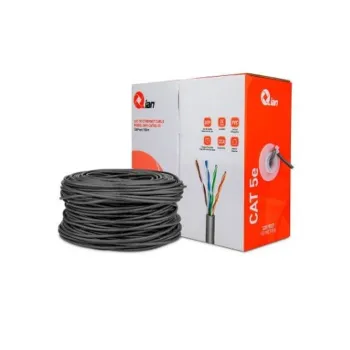 Bobina de Cable QIAN QHR-CAT5E-10 - 100m - UTP Cat5e - Interior - Gris - 24 AWG - QHR-CAT5E-10