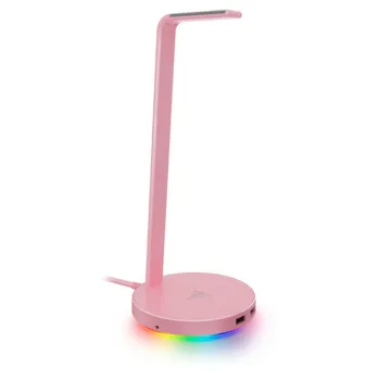Base para Diadema Razer Station V2 Chroma - 2xUSB - RGB - Rosa - RC21-01510200-R3M1