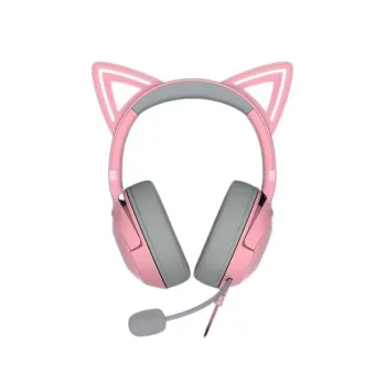 Diadema Gamer Razer Kraken Kitty V2 - Alámbrico - USB - Micrófono - Rosa Cuarzo - RZ04-04730200-R3U1