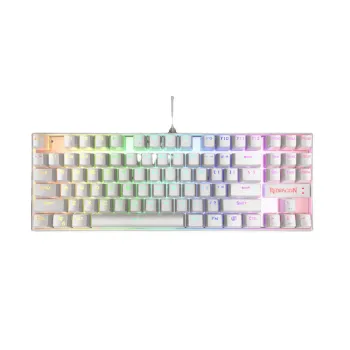 Teclado Gamer REDRAGON KUMARA K552 - Alámbrico - Multimedia - Español - RGB - Blanco - Switch Rojo - K552W-RGB-1R-SP