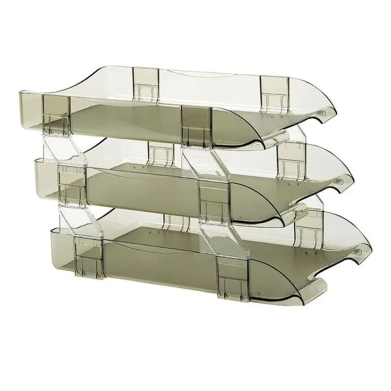 Charola Sablón 306.2436HU - Triple - Apilable - Tamaño Legal - Vertical - Humo - 306.2436HU