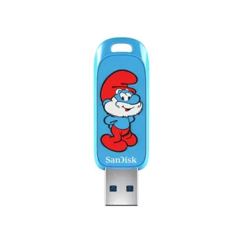 Memoria USB SanDisk Smurfs - 128GB - USB 3.2 - Azul - SDCZIS-128G-G46