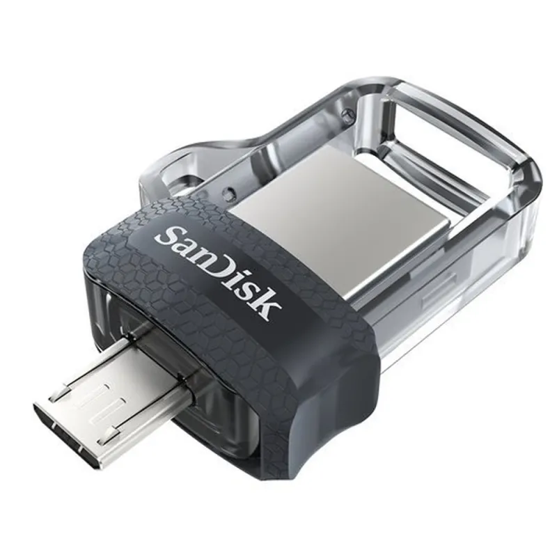 Memoria Micro USB SanDisk Ultra Dual m3.0 - 16GB - USB 3.0 - OTG - Gris - SDDD3-016G-G46