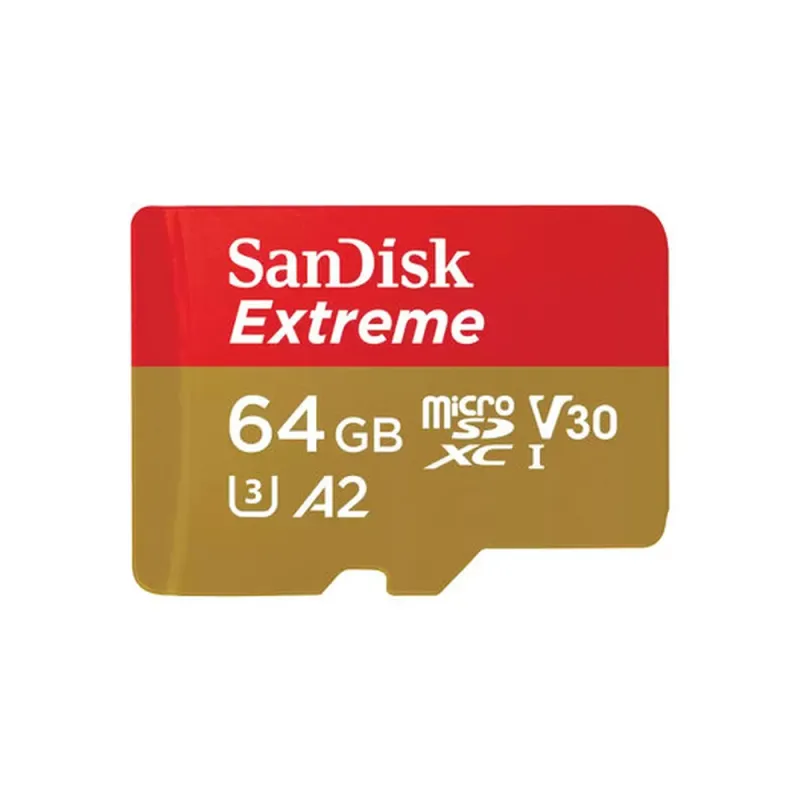 Memoria MicroSDXC SanDisk Extreme - 64GB - Clase 10 - C/Adaptador - SDSQXAH-064G-GN6MA
