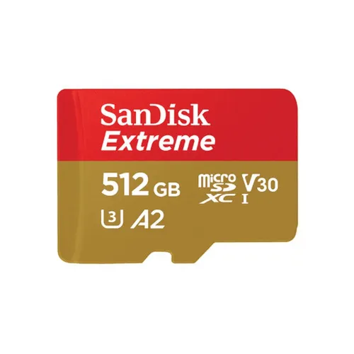 Memoria MicroSDXC SanDisk Extreme - 512GB - Clase 10 - C/Adaptador - SDSQXAV-512G-GN6MA