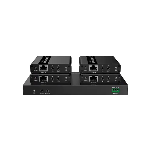 Kit Extensor de Video SAXXON LKV724P - HDMI por Cable de Red Cat6 - Hasta 70M - FHD - 4 Puertos - LKV724P