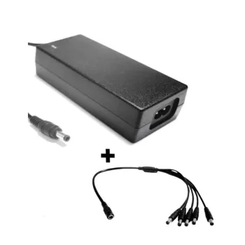 Fuente de Poder Saxxon PSU1204D - Divisor Para 5 Cámaras PSWB08 - 40cm - PSU1204D+PSWB08