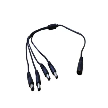 Divisor de Energia SAXXON PSUWB07 - 4 Salidas - 2.1MM - 4 Macho/ 1 Hembra - Negro - PSUWB07