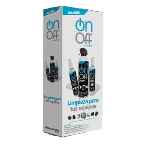 Kit de Limpieza Silimex On Off Cleaner - Aire Comprimido - Limpiador de Superficies - Limpiador de Pantallas - 2 Microfibras - 750300219638 Kit de Limpieza Silimex On Off Cleaner - Aire Comprimido - Limpiador de Superficies - Limpiador de Pantallas - 2 Microfibras - 750300219638