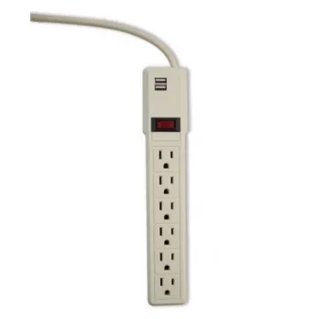 Supresor de Picos Smartbitt - 6 Contactos - 2x USB - 550 Joules - SBSS-550J6USB