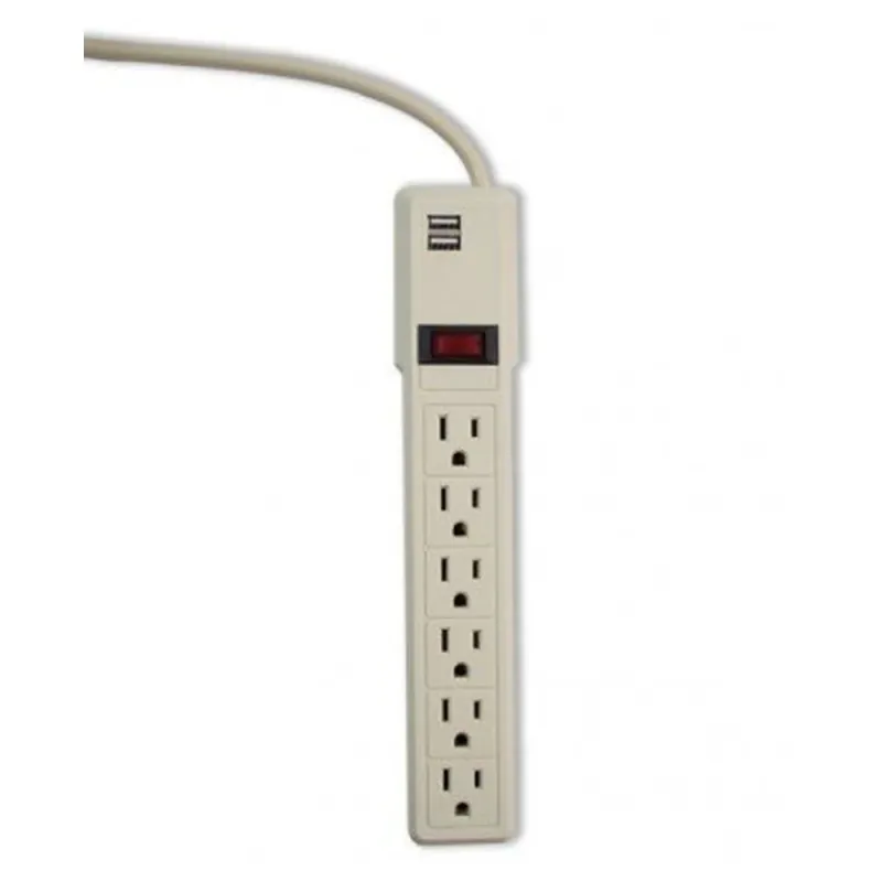 Supresor de Picos Smartbitt - 6 Contactos - 2x USB - 550 Joules - SBSS-550J6USB