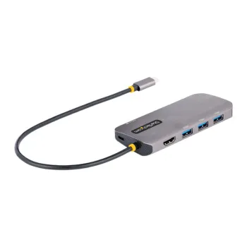 Adaptador Multi Puertos StarTech.com - USB C - HDMI / 3 Puertos USB 3.2 / Ethernet - Mac / Windows - 127B-USBC-MULTIPORT