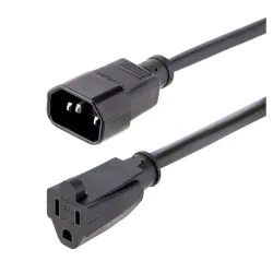 Extensión de Cable de Alimentación StarTech.com - C14 a NEMA 5-15R - 1m - 1415R-3F-POWER-CORD Extensión de Cable de Alimentación StarTech.com - C14 a NEMA 5-15R - 1m - 1415R-3F-POWER-CORD